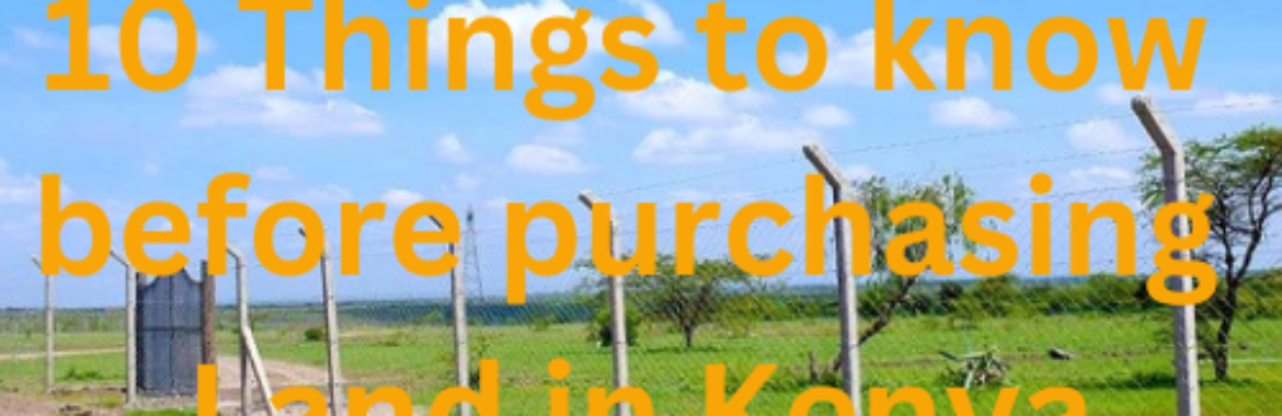 10 Things to Know Before Purchasing Land in Kenya